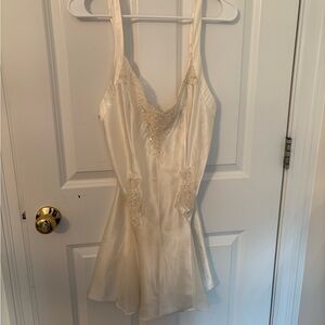 Victoria's Secret Cream Satin Lace Chemise